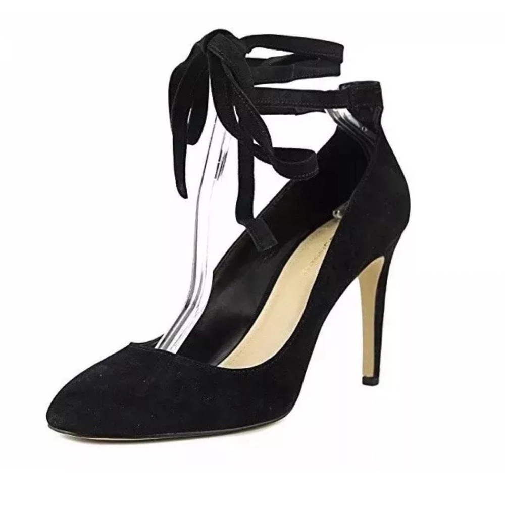 BCBG Black High Heel Pumps with Ankle Straps